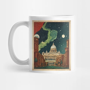 Vatican City Italy Starry Night Vintage Tourism Travel Poster Art Mug